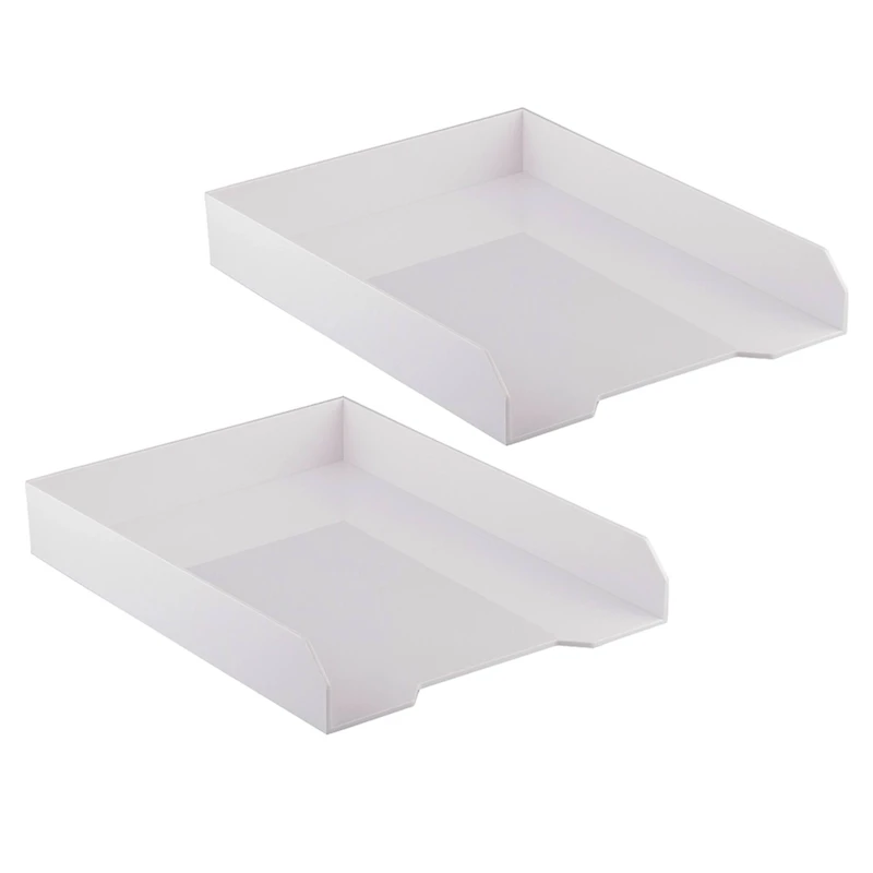 JAM Paper White Stackable Office Desk Supply & Paper Organizer Set