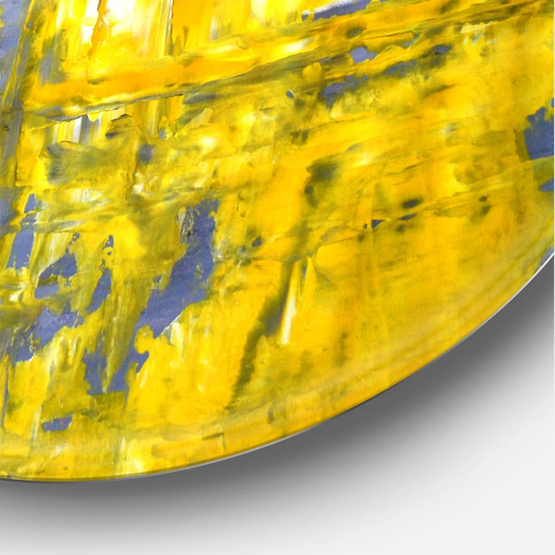 Designart - Yellow Meets Grey Abstract Art I