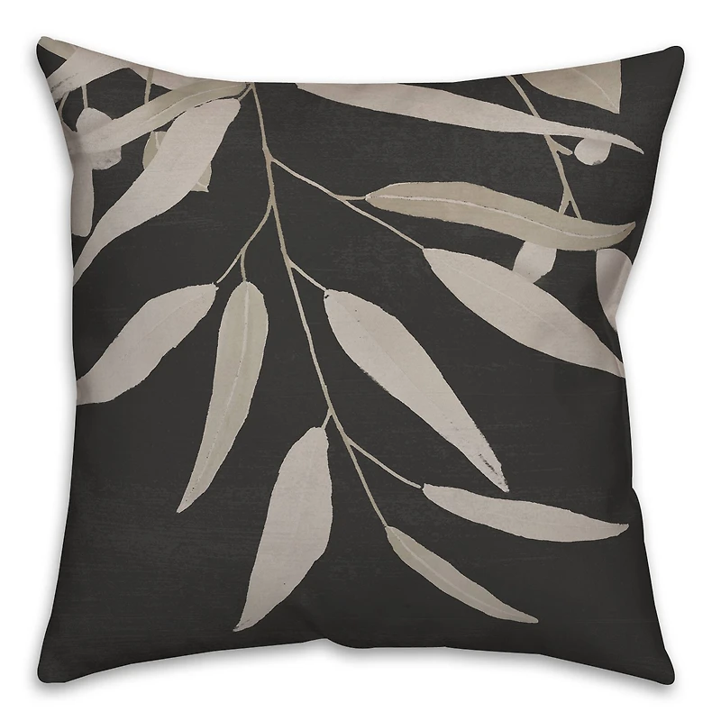 Black and White Greenery I 18" x 18" Throw Pillow