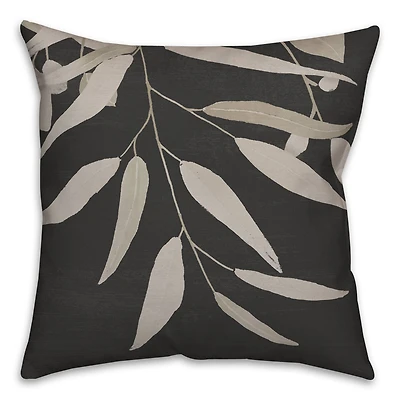 Black and White Greenery I 18" x 18" Throw Pillow