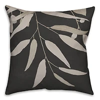 Black and White Greenery I 18" x 18" Throw Pillow