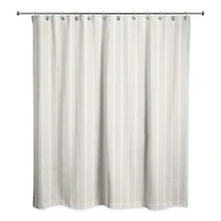 Cream & White Ticking Stripe Shower Curtain