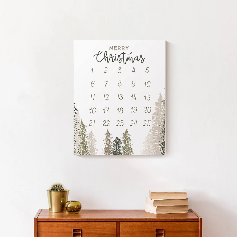 Christmas Trees Countdown Canvas Wall Art