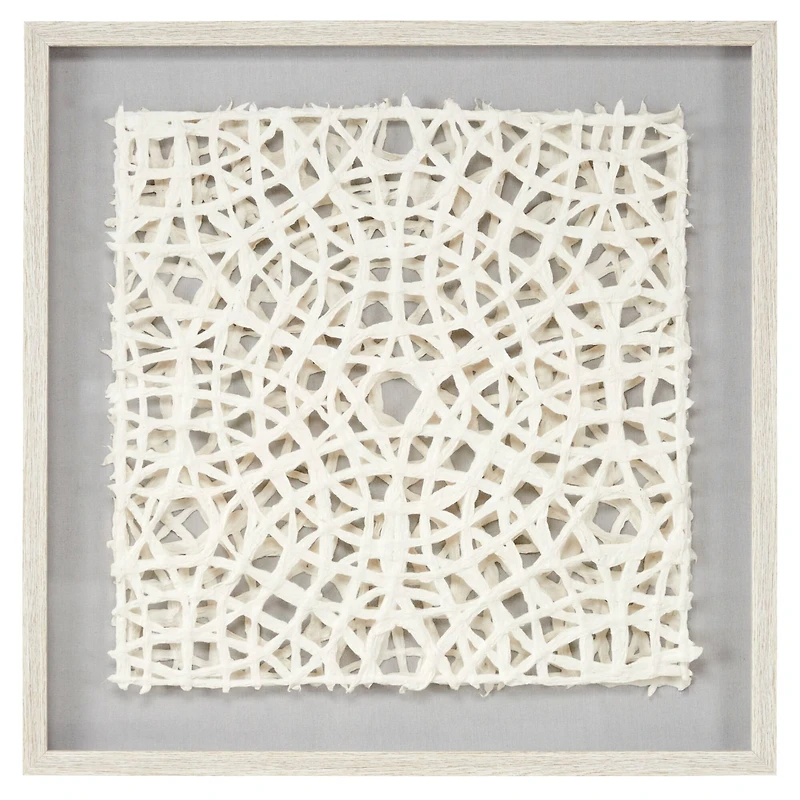 Gold Wood Natural Shadow Box Art, 24" x 24" x 1"