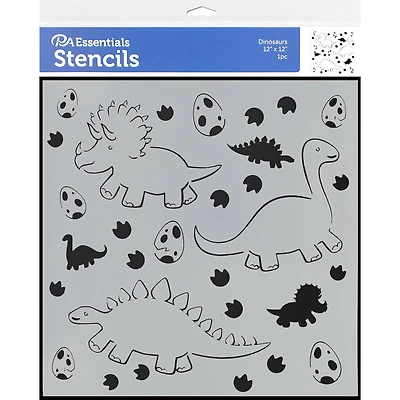 PA Essentials Dinosaurs Stencil, 12'' x 12''