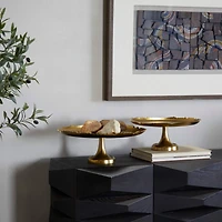 CosmoLiving by Cosmopolitan 16" Gold Aluminum Cake Stand