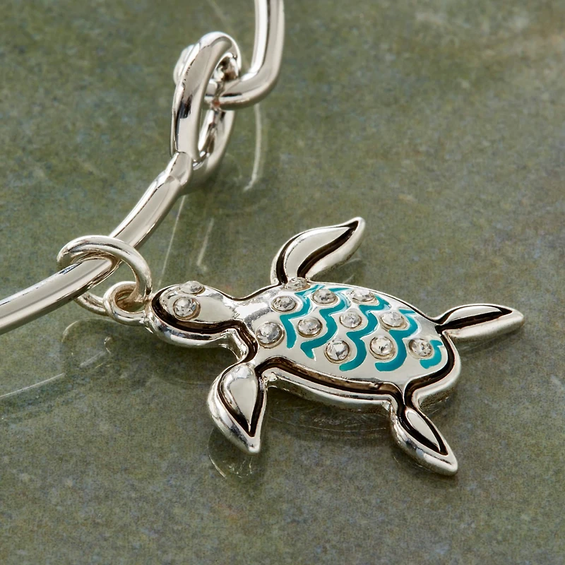 Charmalong™ Silver Plated Turtle Charm by Bead Landing™