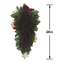 26" Red Poinsettia, Ornament & Pinecone Teardrop by Ashland®