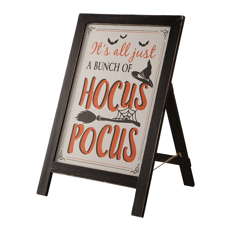 Glitzhome® Halloween Wooden Standing Easel Sign Décor