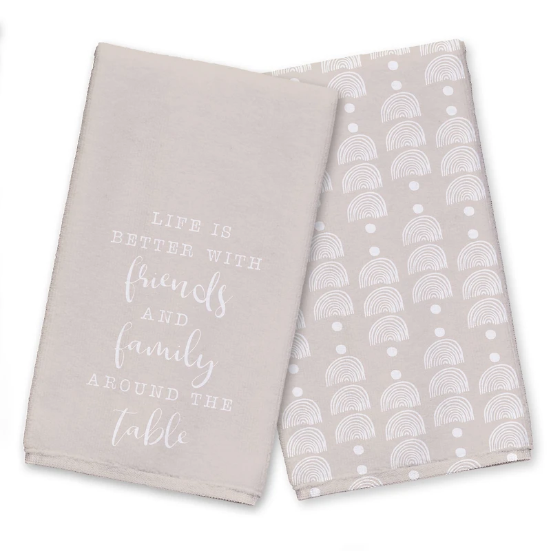 Geometric Half Quote Tea Towel Set