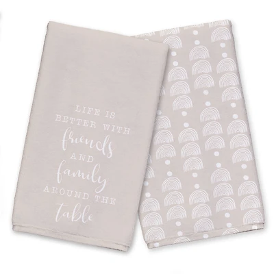 Geometric Half Quote Tea Towel Set