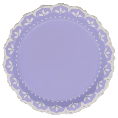 12 Packs: 8 ct. (96 total) 7" Purple Petal Dot Snack Plates by Celebrate It™