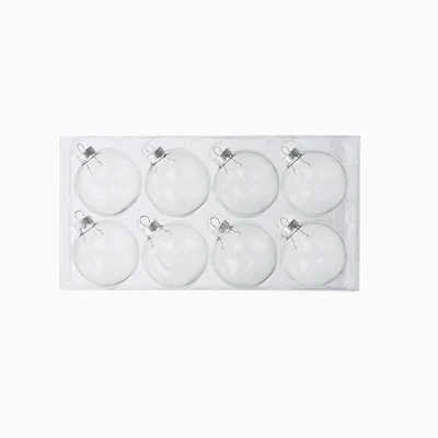 3" DIY Clear Glass Ball Ornaments, 8ct. by Make Market®