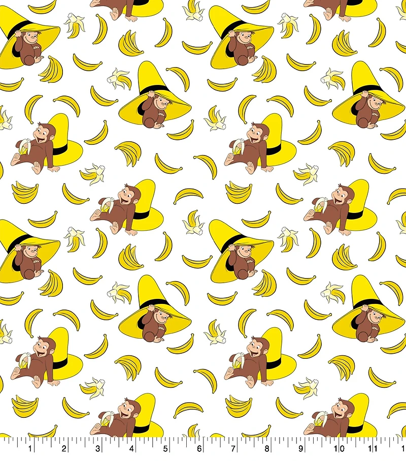Universal Studios Curious George Banana Packed Cotton Fabric