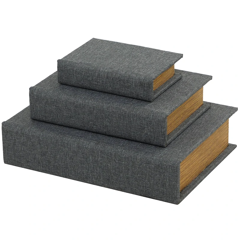 Light Gray Linen Faux Book Box Set