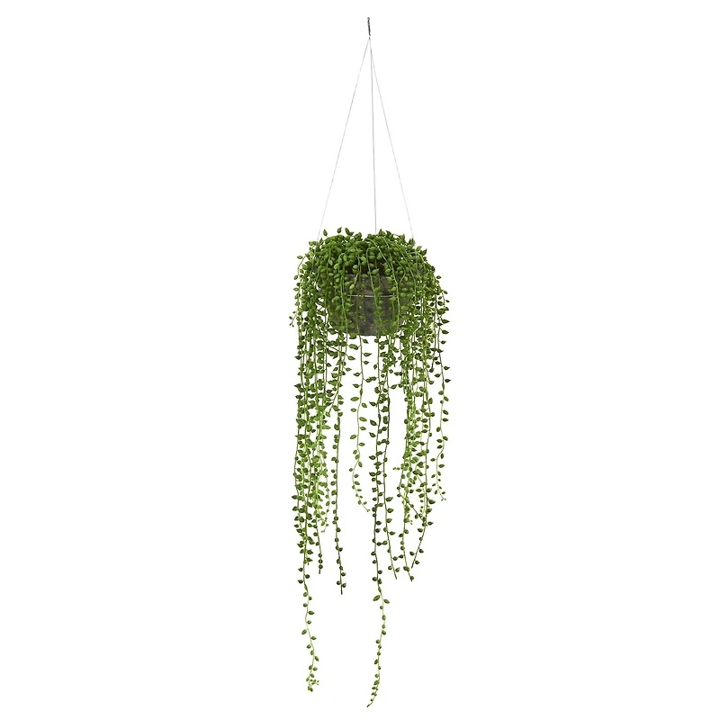 21" String of Pearl Hanging Basket