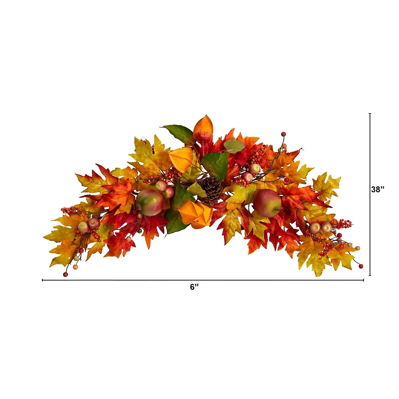 38" Maple Leaf & Berry Autumn Swag