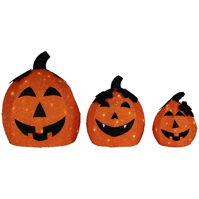 LED Lighted Jack O' Lantern Outdoor Halloween Decoration Set