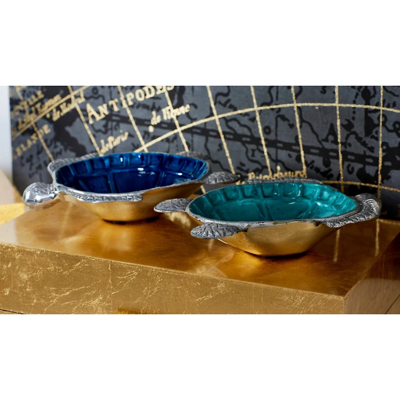 Silver Aluminum Coastal Serving Bowls, 3ct.