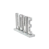 20" Gray Metal Love Decorative Sign