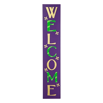 Glitzhome® 42" Mardi Gras WELCOME Wooden Porch Sign