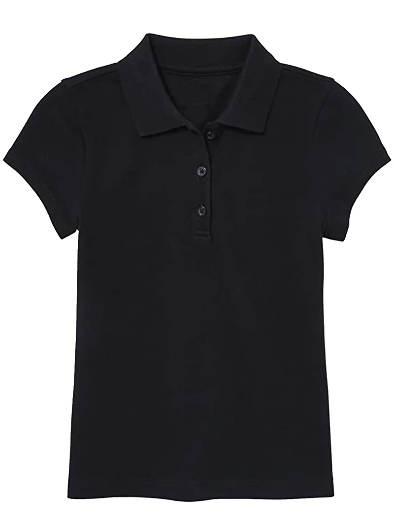 Galaxy by Harvic Short Sleeve Stretch Girl’s Pique Polo Shirt
