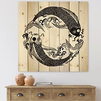 Designart - Chinese Koi Fish In Chinoiserie Style III