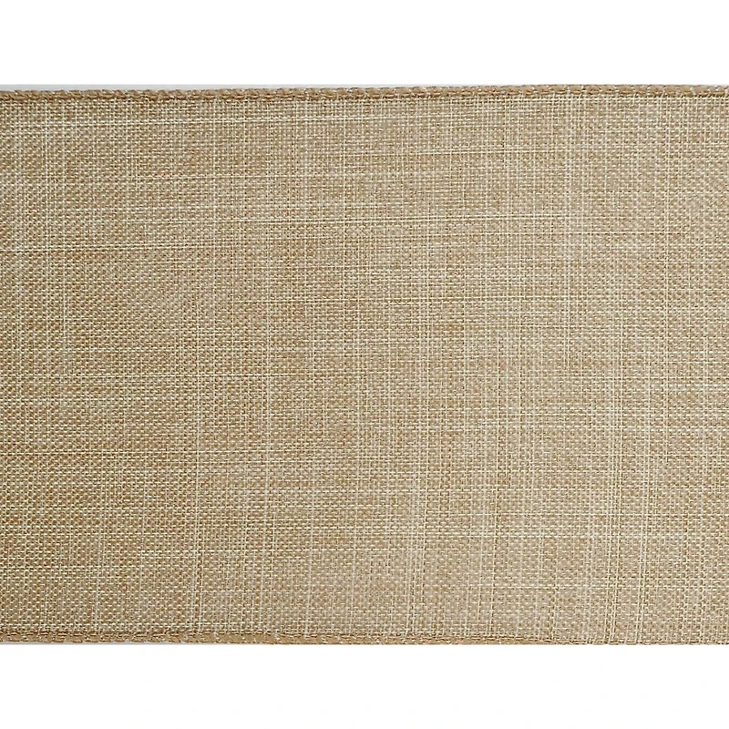4" x 18ft. Faux Linen Wired Ribbon by Celebrate It™ Specialty