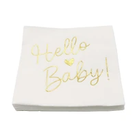 Gold Hello Baby Beverage Napkins, 20ct. by Celebrate It™