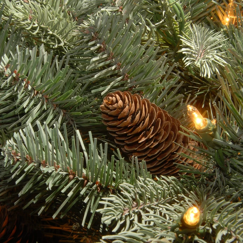 3ft. Feel Real® Frosted Arctic Spruce with Pinecone Mailbox Swag, Warm White LED Lights