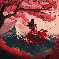Ideyka Flying on a Swing Painting by Numbers Kit