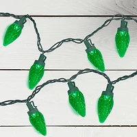 50ct. Green LED Faceted C9 Christmas String Lights with Green Wire