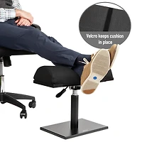 Mind Reader Foot Rest, Under Desk, Ergonomic, Hydraulic Height Adjustable, Ottoman, Office, Foam, Black