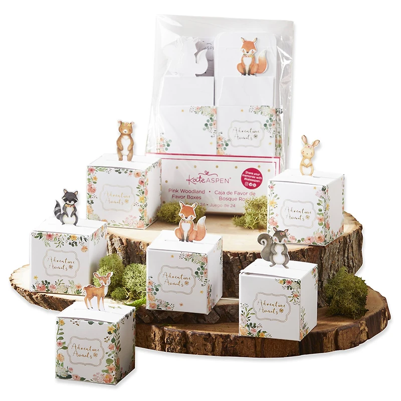 Kate Aspen® Pink Woodland Baby Favor Box, 24ct.