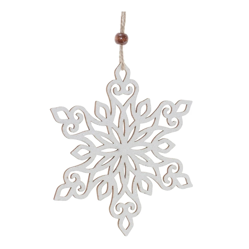Wood Cut-Out Snowflake Ornaments Set