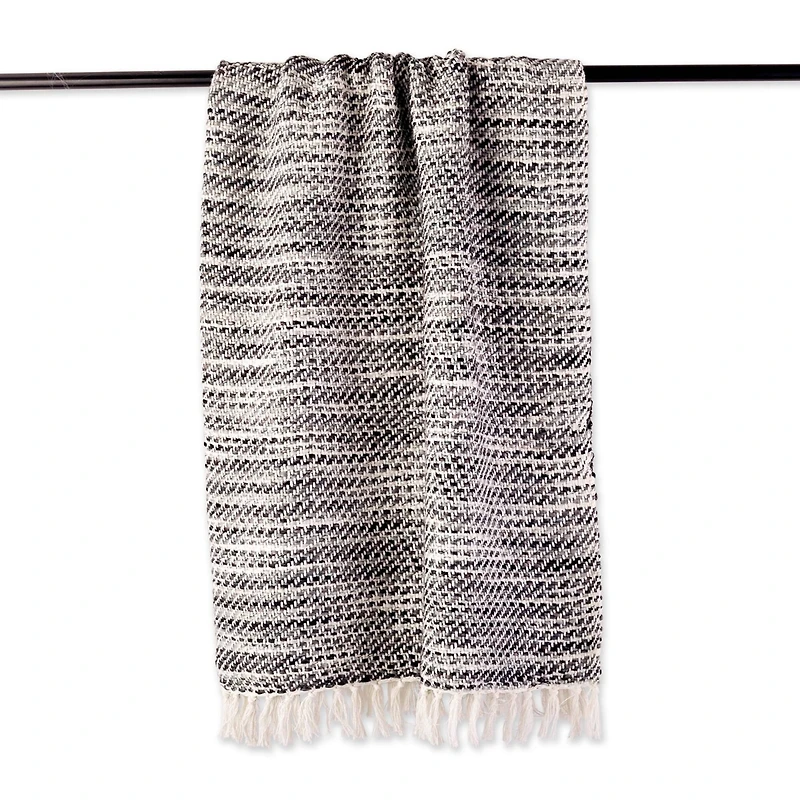 DII® Gray Tone Diagonal Stripe Acrylic Throw