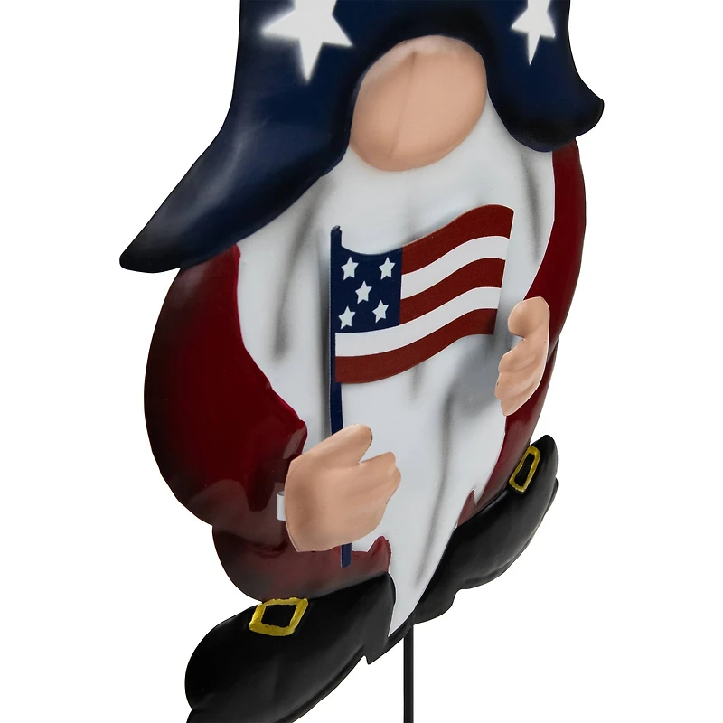 27.5" USA Patriotic Gnome Garden Stake Set