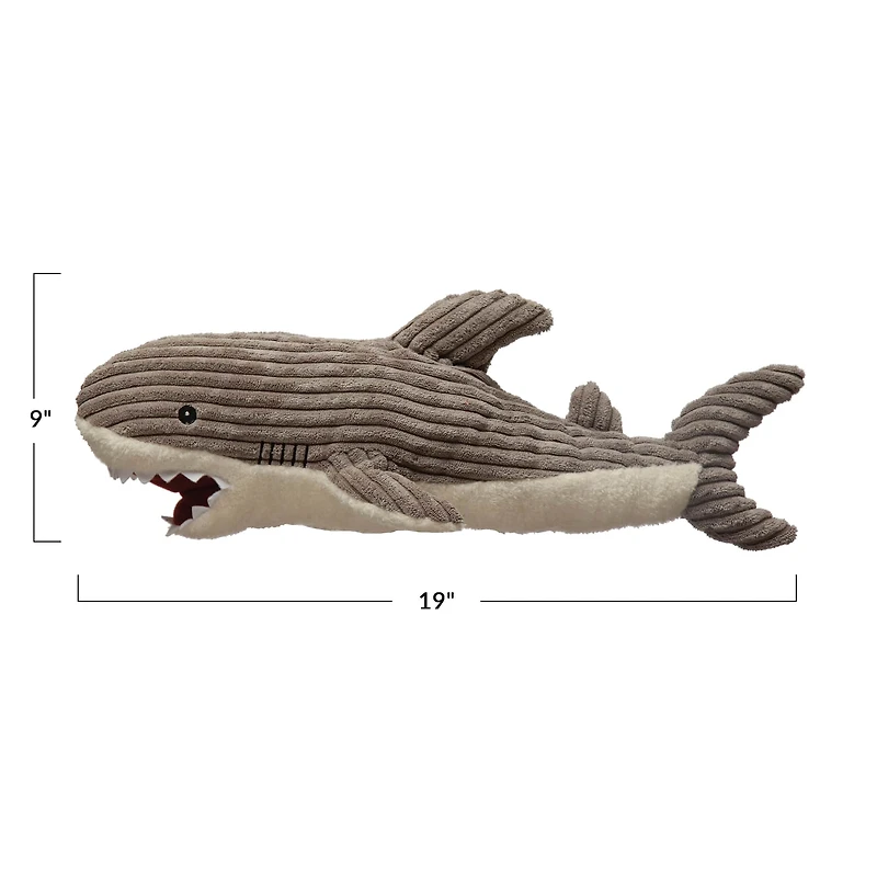 Hello Honey® 19" Gray Plush Corduroy Shark
