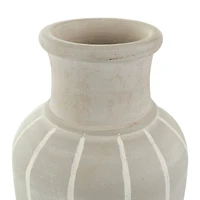 15" Blue & Gray Ceramic Abstract Ombre Drip Vase