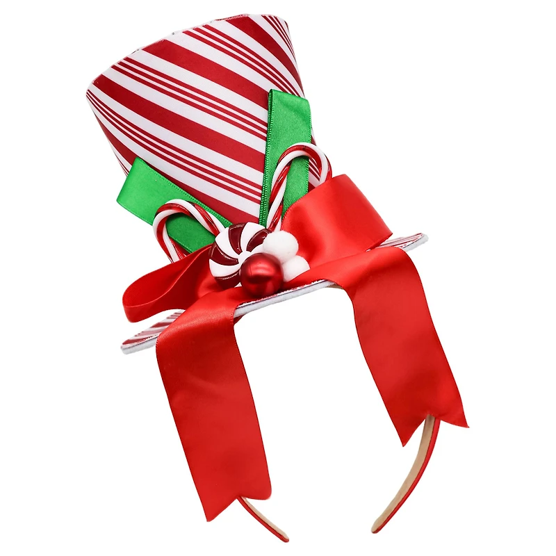 Red & White Candy Cane Top Hat Headband by Celebrate It™