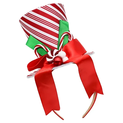Red & White Candy Cane Top Hat Headband by Celebrate It™