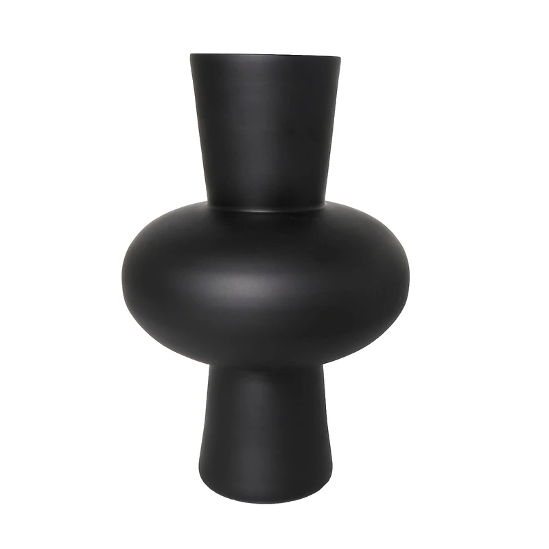 Black Glass Trumpet Vase Set