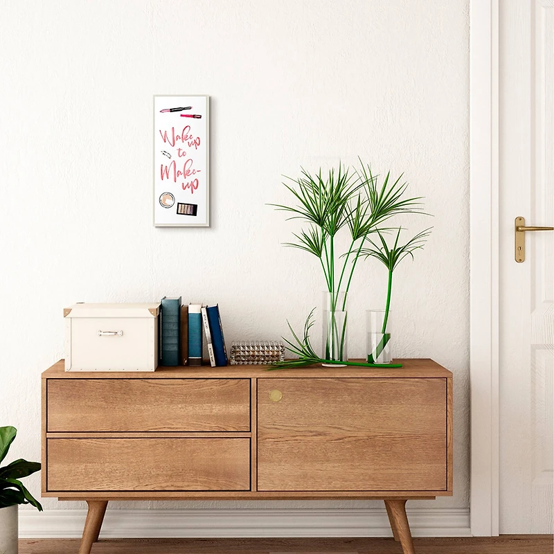 Stupell Industries Wake Up To Make Up Beauty Glam Fashion Word Design,7" x 17"