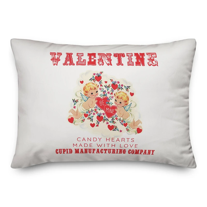 Cupid Candy Hearts 14" x 20" Throw Pillow
