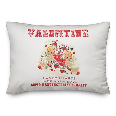 Cupid Candy Hearts 14" x 20" Throw Pillow