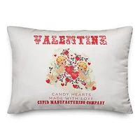 Cupid Candy Hearts 14" x 20" Throw Pillow