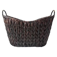 Large Espresso Woven Basket with Metal Handles by Ashland®