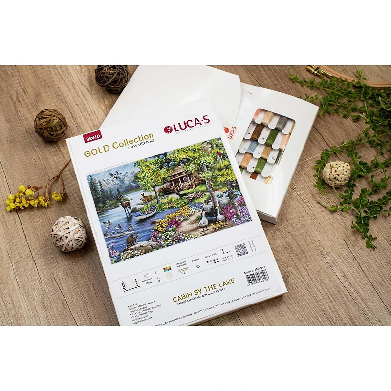 Luca-S Cabin By The Lake Counted Cross-Stitch Kit