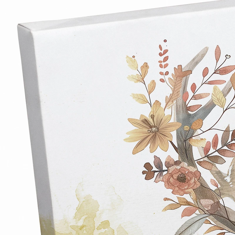 Ornate Autumn Deer 16" x 16" Canvas Wall Art