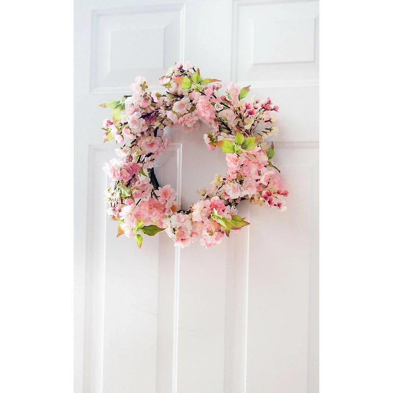 24" Pink Cherry Blossom Wreath